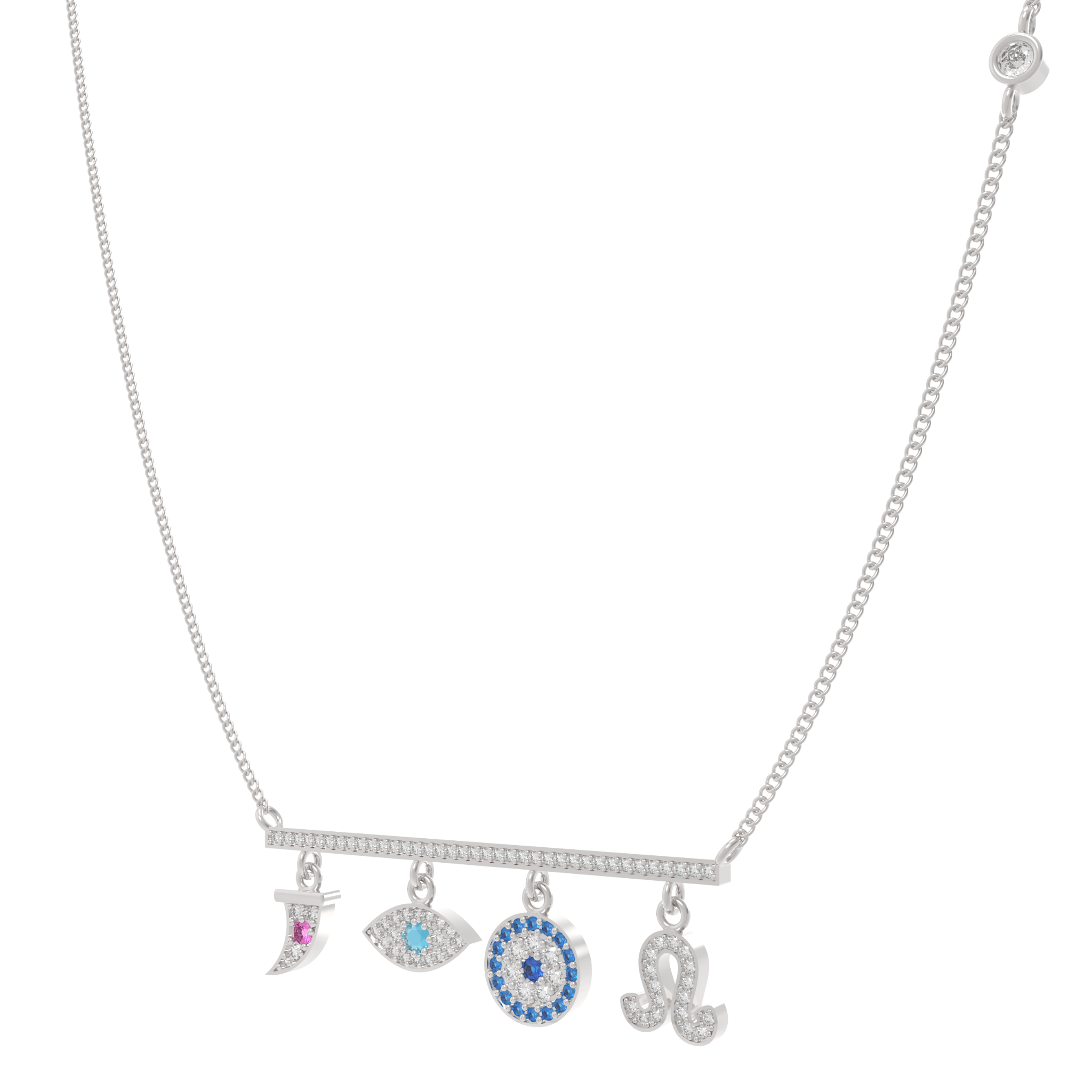 Charms of Faith Necklace, Hallmarked 925 Sterling Silver